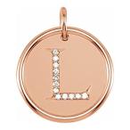 Bonyak Jewelry 14k Rose Gold .06 CTW Diamond Initial L Pendant Unique