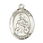 Bonyak Jewelry Sterling Silver St. Angela Merici Pendant, Size 3/4 x 1/2 in