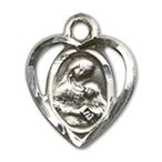 Bonyak Jewelry Sterling Silver St. Ann Pendant, Size 3/8 x 1/4 inches - Cat