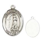 Bonyak Jewelry Sterling Silver St. Zoe of Rome Pendant, Size 1 x 3/4 inches