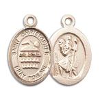 Bonyak Jewelry 14k Yellow Gold St. Christopher/Swimming Medal, Size 1/2 x 1