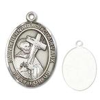 Bonyak Jewelry Sterling Silver St. Bernard of Clairvaux Pendant, Size 1 x 3