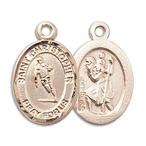 Bonyak Jewelry 14k Yellow Gold St. Christopher/Rugby Medal, Size 1/2 x 1/4