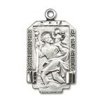 Bonyak Jewelry Sterling Silver St. Christopher Pendant, Size 1 x 5/8 inches