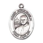 Bonyak Jewelry Sterling Silver St. John Paul II Pendant, Size 1 x 3/4 inche