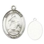 Bonyak Jewelry Sterling Silver St. Charles Borromeo Pendant, Size 1 x 3/4 i