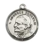 Bonyak Jewelry Sterling Silver St. John Paul II Pendant, Size 1 x 7/8 inche