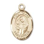 Bonyak Jewelry 14k Yellow Gold-Filled St. Clare of Assisi Pendant, Size 1/2