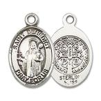 Bonyak Jewelry Sterling Silver St. Benedict Pendant, Size 1/2 x 1/4 inches