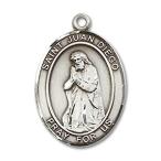 Bonyak Jewelry Sterling Silver St. Juan Diego Pendant, Size 3/4 x 1/2 inche