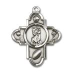 Bonyak Jewelry Sterling Silver St. Christopher Pendant, Size 1 1/4 x 1 inch