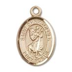 Bonyak Jewelry 14k Yellow Gold St. Christopher Medal, Size 1/2 x 1/4 inches