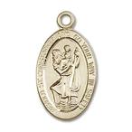 Bonyak Jewelry 14k Yellow Gold-Filled St. Christopher Pendant, Size 5/8 x 3