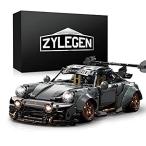 Zylegen Porsche 911 スポーツカービルディングブロックと建設玩具、レースカービルディングセット、大人用コレクタブル1:8スケールモデ