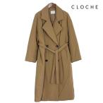 CLOCHE（クロッシェ）新着 中綿ロングコート ステンカラーにも 軽くて暖かい
