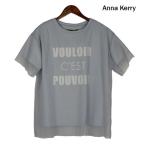ANNA KERRY（アンナケリー）新着 シアーロゴTシャツ ロゴTシャツにチュール 身体のラインを拾わない  チュール重ね 身頃はコットン