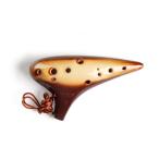 TNG オカリナ 楽器 シングル 12穴 / アルト/窯変釉イエロー 高級 C調 AC (運指表付き) Ocarina 管吹奏 釉薬仕上げ