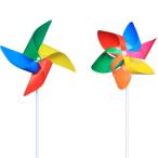 ショッピングDIYキット WOAIX 風車 4色 6色 8セット 涼しい 庭 装飾 DIYキット 手芸 風車 贈り物 カラフル