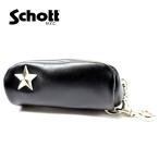 正規取り扱い店 3129105 Schott ショット レザー キーケース 本革 ワンスター メンズ 馬革 日本製 コインケース タンナー製 茶芯ホースレザー 黒
