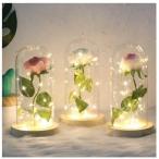 インテリア雑貨 おしゃれなテーブルライト 薔薇の花 LED照明 ボトル オブジェ 北欧テイスト