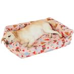 セール リバーシブルスクエアベッド M 幅96×奥行75×高さ20cm ピンク グリーン ボア 遠赤外線 あったか 犬 猫 ペット 小型犬 中型犬 大型犬 冬