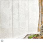 ショッピングレースカーテン 北欧 ボイルレースカーテン 大小さまざまなお花が楽しいデザイン  1.5倍ヒダ