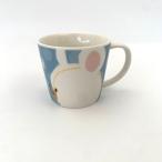 くまのがっこう フェイスマグ (マグカップ) M ブルー 水玉 デイビッド くまのがっこう