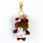 くまのがっこう ジャッキー やわらか MC カラフルドット ストラップ キーホルダー