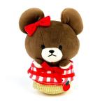 くまのがっこう ジャッキー やわらかBD かご チェック RD ぬいぐるみ ベビー レッド