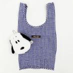 スヌーピー ボアフェイスギンガム エコバッグ マスコット 折りたたみバッグ バッグ マルシェバッグ