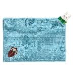 小トトロと四葉 もこもこ洗える フリーマット (バスマット) ブルー (となりのトトロ) スタジオジブリ