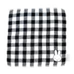 ミッフィー miffy ガーゼタオル　ワンポイントギンガムBK　miffy ハンドタオル