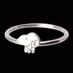 スヌーピー プチダイヤ付リング ホワイトゴールド（K10） 「スヌーピーの横顔」 7号