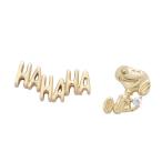 スヌーピー ダイヤ付きピアス (K10) HAHAHA＆Laughingスヌーピー (WishingStar)