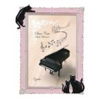 黒猫 メタルフォトフレーム (写真立て) ピンク インテリア用品