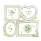 クローバーフォトフレーム (写真立て) 4面フレーム グリーンミックス インテリア用品