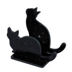黒猫 スマートフォンスタンド (スマホスタンド) ブラック インテリア用品