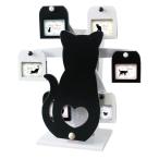 黒猫 オルゴール付回転式フレーム (フォトフレーム/写真立て) 日本製 インテリア用品