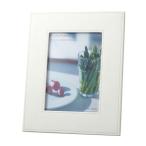 レザーフレーム (写真立て・レザーフォトフレーム) シングル 2L ホワイト インテリア用品