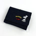 ３つ折り財布デニム風刺繍ポッチャリスヌーピー グッズ