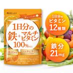 鉄分 マルチビタミン 鉄分21mg × マルチビタミン12種 1日分のビタミン12種100% GMP認定国内工場 栄養機能食品 90粒 30日分 新日本ヘルス