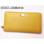ドルチェ&ガッバーナ 長財布 DOLCE&GABBANA BP1672 A1001 80211 SENAPE ロゴプレート付き型押しイエローレザーラウンドジッパーロングウォレット長財布
