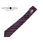 ハイドロゲン HYDROGEN 133421 BLU NAVY BORDEAUX ネイビーブルー系Xシルバー系ストライプ柄ナローネクタイ