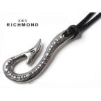ジョンリッチモンド ZGED A744 0122 0997 DEATH BEFORE DISHONOR &amp; JRロゴ入り鈎型ペンダント ネックレス