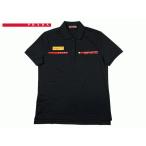 プラダ PRADA NJ201D NERO ルナロッサ プラダ ピレリ リネア ロッサ ロゴマーク入り レディース向け ネロ ブラック 半袖ポロシャツ L