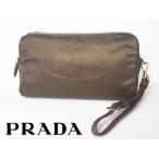 Yahoo! Yahoo!ショッピング(ヤフー ショッピング)PRADA プラダ 1NE693 ROVERE ロゴマーク絵柄入り ロベレ ブラウン系 ナイロン 三角柱形 アクセサリーポーチ