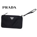Yahoo! Yahoo!ショッピング(ヤフー ショッピング)プラダ PRADA 1NH545 NERO TESSUTO  ストラップ付き ロゴプレート付き ネロ ブラック系 テスート ナイロン マチ無し アクセサリーポーチ コスメポーチ