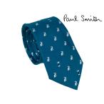  Paul Smith M1A 765L A40683MEN TIE NARROW RABBIT cerulean blue серия земля оттенок серебра 2 вид кролик рисунок narrow галстук 
