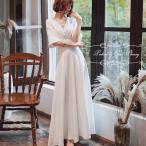 ウェディングドレス ワンピース 二次会 白 結婚式 ウエディングドレス 花嫁ドレス 半袖 1.5次会 海外挙式 家族挙式 フォトウェディングにお勧めします gcd_90903