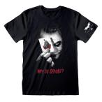 (バットマン) Batman ダークナイト オフィシャル商品 ユニセックス ジョーカー 半袖 Tシャツ HE725 (ブラック)